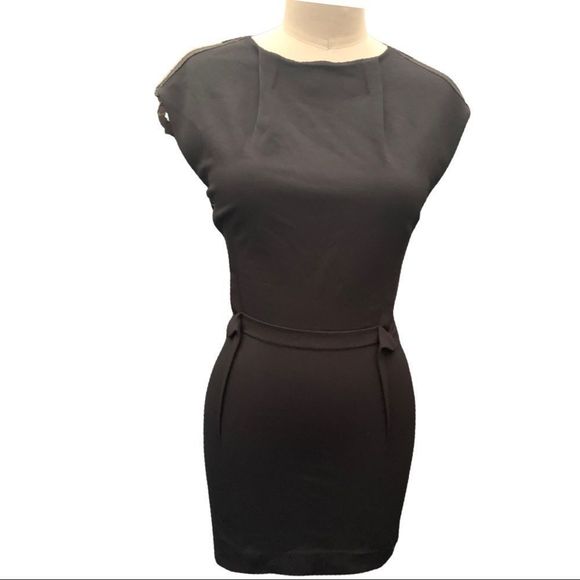 Bebe Used gold with zipper Date Night Party Dress LBD - Picture 1 of 4
